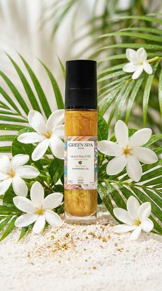 Soin bien-être GREEN SPA - Huile Pailletée Fleur de Tiaré
